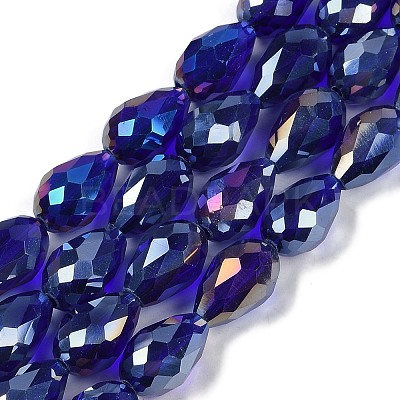 Transparent Electroplate Glass Beads Strands EGLA-N013-T10mm-B07-1
