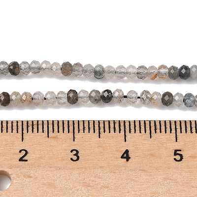 Natural Tourmalinated Quartz Beads Strands G-RM241221-O7-1