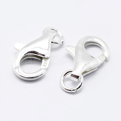 925 Sterling Silver Lobster Claw Clasps X-STER-K167-074B-S-1