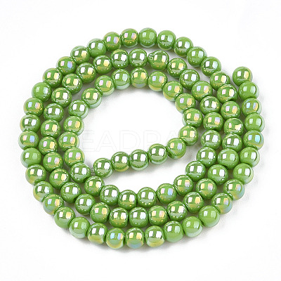 Electroplate Opaque Glass Beads Strands LS-GLAA-T032-P4mm-AB06-1