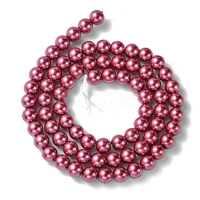 Eco-Friendly Dyed Glass Pearl Beads Strands HY-A008-6mm-RB027-1
