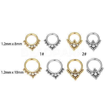 316L Surgical Stainless Steel Micro Pave Clear Cubic Zirconia Nose Rings WG1C8D8-02-1