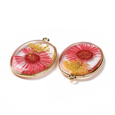 Transparent Clear Epoxy Resin Pendants RESI-L036-01G-1