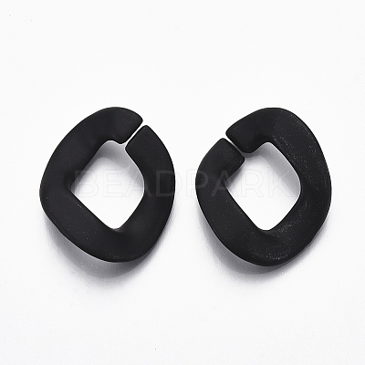 Spray Painted CCB Plastic Linking Rings CCB-R104-01A-01-1