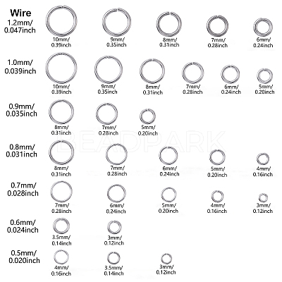 100Pcs 304 Stainless Steel Open Jump Rings STAS-YW0004-0.5x3-P-1