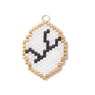 Glass Seed Beaded Twelve Constellations Pendants PALLOY-MZ00891-10-1
