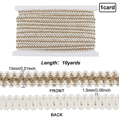 10 Yards Polyester Braided Lace Ribbon OCOR-WR0001-05A-1