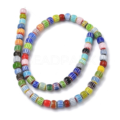Handmade Millefiori Glass Chevron Beads LAMP-Z019-02B-1