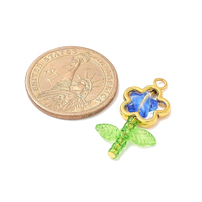 Acrylic Flower-shaped Pendants PALLOY-JF03867-01-1