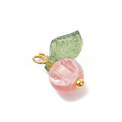 30Pcs 10 Colors Crackle Glass Pendants PALLOY-JF04168-01-1