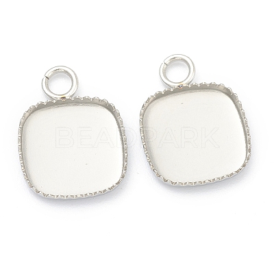 Non-Tarnish 304 Stainless Steel Pendant Cabochon Settings X-STAS-H143-29P-1