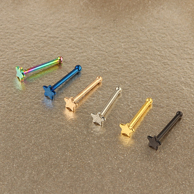 304 Stainless Steel Star Nose Bone Rings WGFF656-02-1