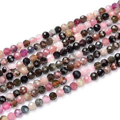 Natural Multicolor Tourmaline Beads Strands G-F460-51-1