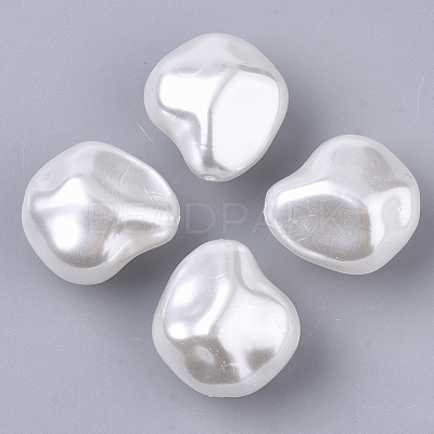 ABS Plastic Imitation Pearl Beads X-OACR-T022-02A-1
