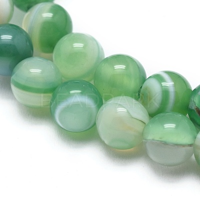 Natural Striped Agate/Banded Agate Beads Strands G-I254-03A-04-1