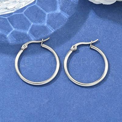 Tarnish Resistant 304 Stainless Steel Hoop Earrings X-EJEW-F105-10P-1