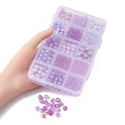 375Pcs 15 Styles Acrylic Beads MACR-YW0002-59A-1