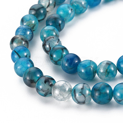 Natural Dragon Veins Agate Beads Strands G-Q948-81C-8mm-1