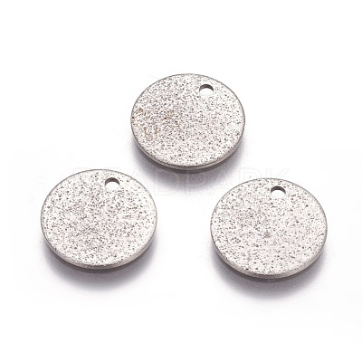 Tarnish Resistant 304 Stainless Steel Textured Pendants STAS-I098-01-12mm-P-1