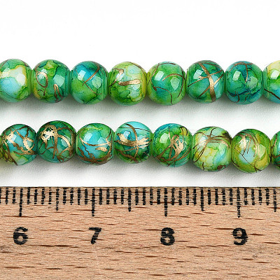 Baking Paint Glass Beads Strands DGLA-N003-6mm-B04-1