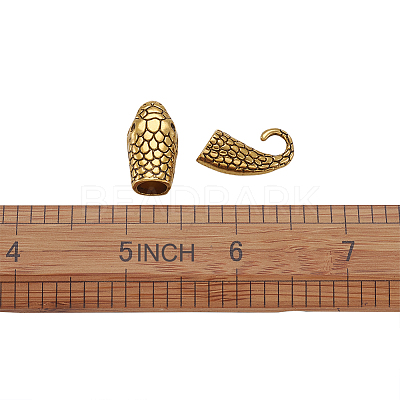 Tibetan Style Alloy Hook and Snake Head Clasps TIBE-TA0001-06AG-1