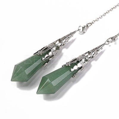 Natural Green Aventurine Pointed Dowsing Pendulum Big Pendants G-H285-06P-A17-1