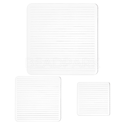 3Pcs 3 Size Square Shape Polymer Clay Earring Charms Guide TOOL-WH0134-81-1