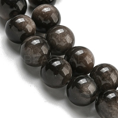 Natural Silver Obsidian Beads Strands G-S150-20A-8mm-1