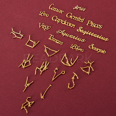 Twelve Constellations Alloy Cabochons DIY-CJ0001-29-1