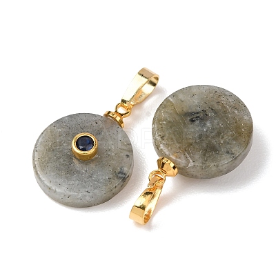 Natural Labradorite Pendants G-P628-03G-04-1