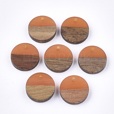 Resin & Walnut Wood Pendants RESI-S358-02E-13-1