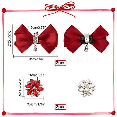 Wedding Shoe Decoration Sets AJEW-NB0005-13B-1