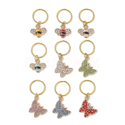 Alloy Rhinestones & Enamel Dreadlocks Beads OHAR-JH00027-1