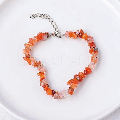 Natural Red Jasper Chips Beaded Bracelet TJ9442-3-1