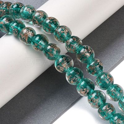 Handmade Gold Sand Lampwork Beads LAMP-Z009-01K-1