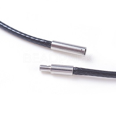 Waxed Polyester Cord Necklace Making MAK-I011-05-C-01-1