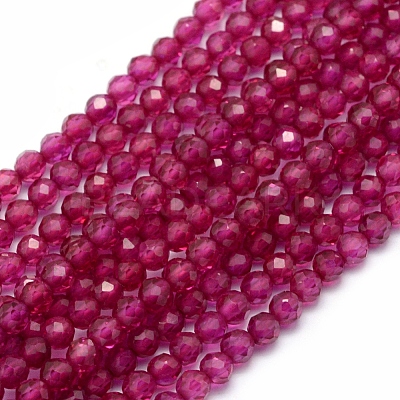 Lab Grown Red Corundum Beads Strands G-E411-40-3mm-1-1