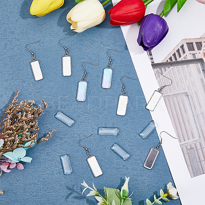 DIY Blank Rectangle Dome Earring Making Kit STAS-DC0015-38-1