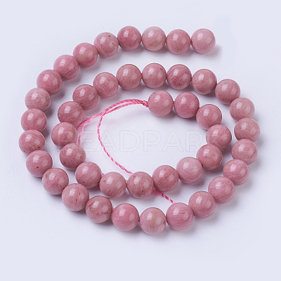 Natural Rhodonite Beads Strands G-F567-8mm-1