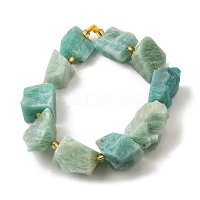 Raw Rough Natural Amazonite Beads Strands G-Z087-B24-1