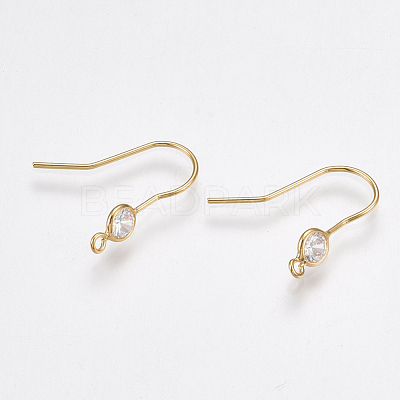 Brass Earring Hooks KK-T038-249G-1