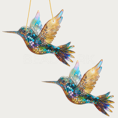 Acrylic Bird Hanging Suncatchers HJEW-WH20021-02B-1