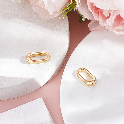 2Pcs Brass Spring Gate Rings KK-BBC0024-20G-01-1