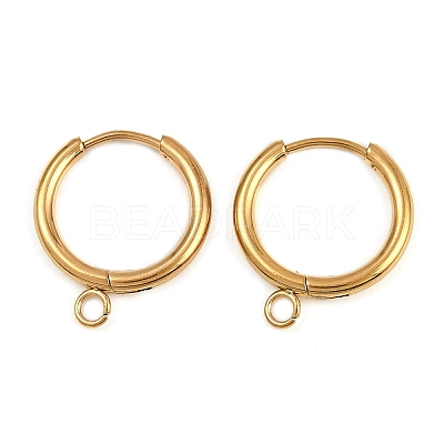 304 Stainless Steel Hoop Earring Findings X-STAS-B095-01G-1