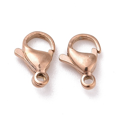 Ion Plating(IP) 304 Stainless Steel Lobster Claw Clasps STAS-H353-B-02RG-1