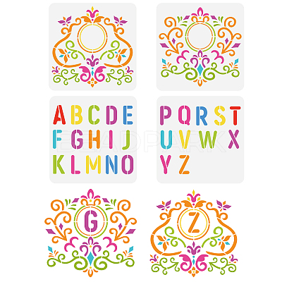 4Pcs 4 Styles PET Hollow Out Drawing Painting Stencils DIY-WH0394-0107-1