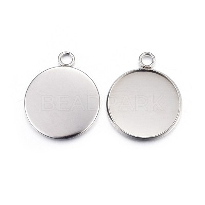 Tarnish Resistant 304 Stainless Steel Pendant Cabochon Settings STAS-F191-14P-G-1