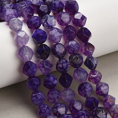 Natural Agate(Dyed & Heated) Beads Strands G-K425-B03-01-1