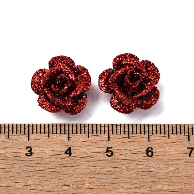 3D Rose Flower Baking Paint Aluminum Beads FIND-L019-01F-1