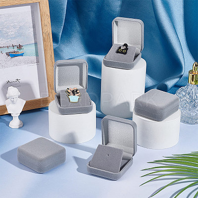 Flocking Plastic Badge Storage Box CON-WH0105-04B-1